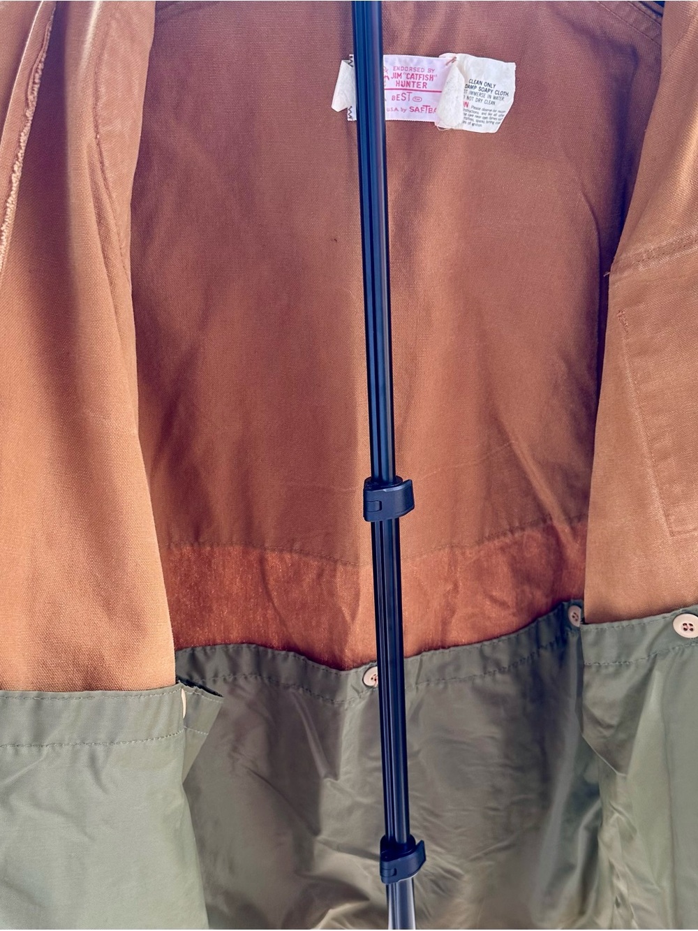 Canvas Field Jacket in Tan with Dark Brown Shoulder Patch - Picture 4 of 5